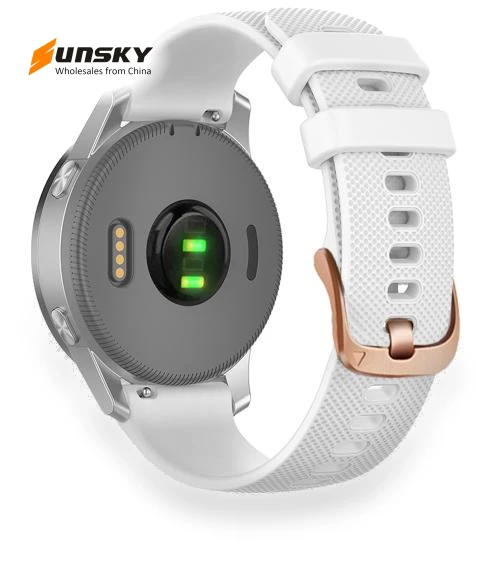 Rose Gold Steel Buckle Silicone Watch Band — Bands, Garmin