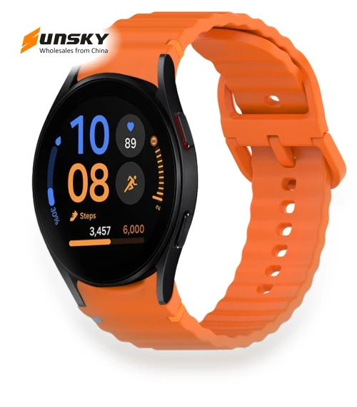 Wavy Grain Stitched Quick Release Silicone Watch Band — Bands, Samsung