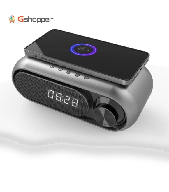 Wireless Charging Speaker Clock — Alarm