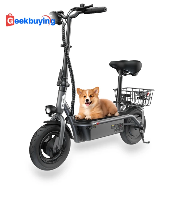 Electric Scooter with Seat & Rear Basket — Electric Self-Balancing Scooters, iScooter