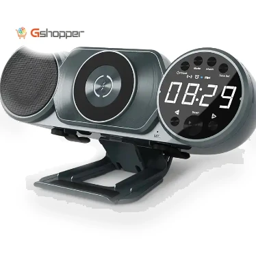 Multifunction Wireless Charger with Speaker, FM Radio, and Alarm Clock — Alarm