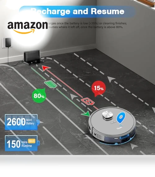 Robot Vacuum and Mop with LiDAR Navigation — Smart Cleaning Robots, Tikom
