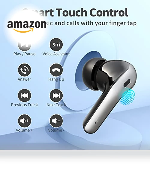 True Wireless Earbuds with LED Power Display — In-Ear Headphones, TAGRY