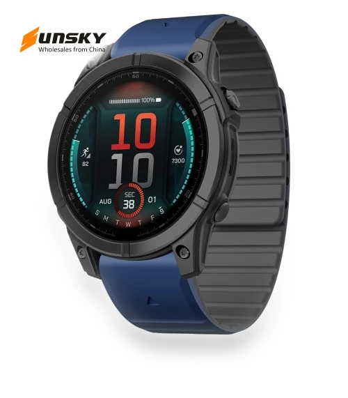 Dual Color Magnetic Quick Release Silicone Watch Band — Bands, Garmin