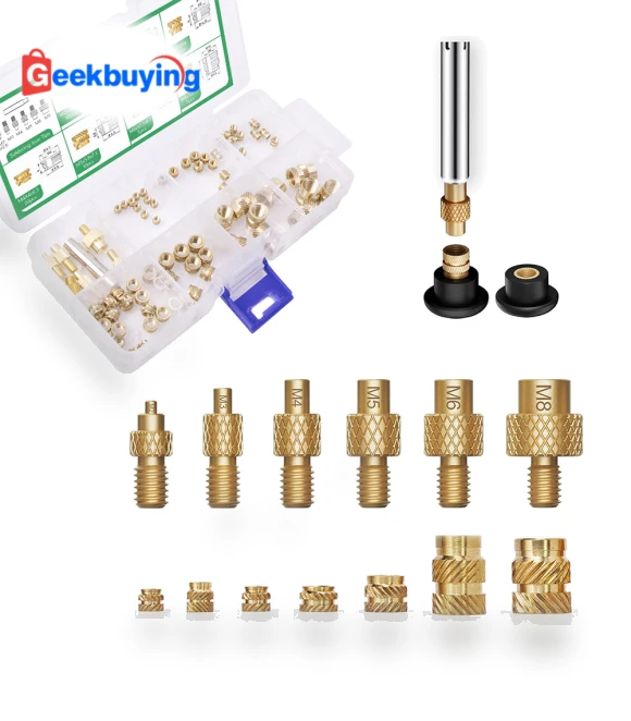 Heat Set Insert Tips and Threaded Inserts with Soldering Iron Adapter — Heat Set, Mintion