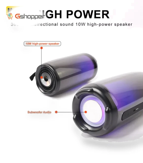 Bluetooth Speaker with Colorful Lights — Portable Audio, Lenovo