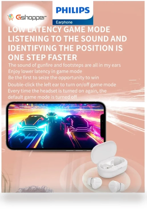 Mini Earphone Wireless Bluetooth Headphone — Over-Ear Headphones, Philips