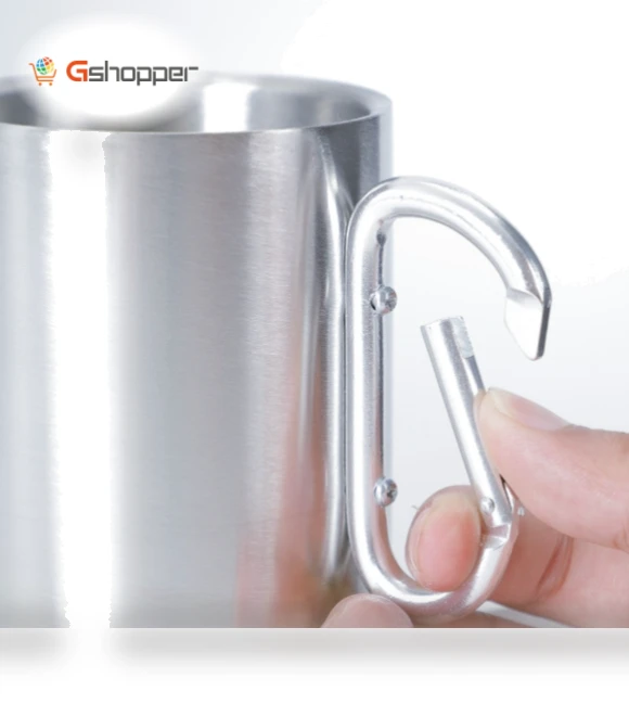 Double-layered mug with carabiner — Travel Mugs