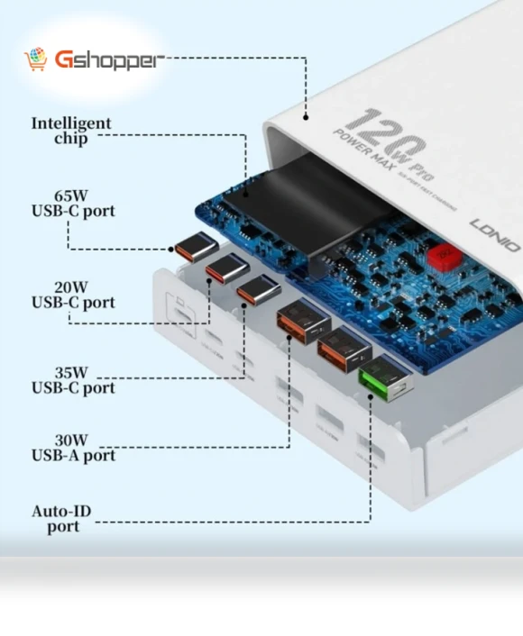 120W 6-Port USB Charger — Chargers, LDNIO