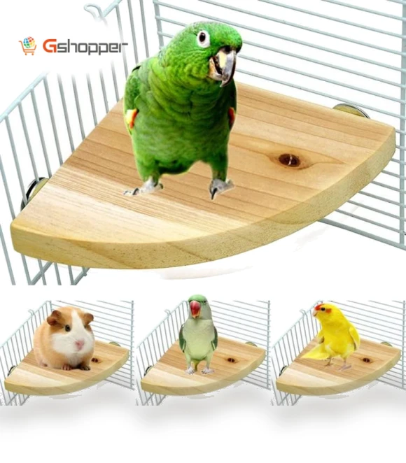 Fan-Shaped Platform Station Board Hamster Springboard Rest Platform — Toys, Parrot Log