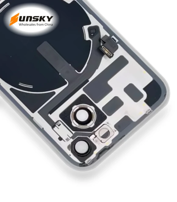 Glass Battery Back Cover with Flash Bracket + Wireless Charging Module — Back Covers