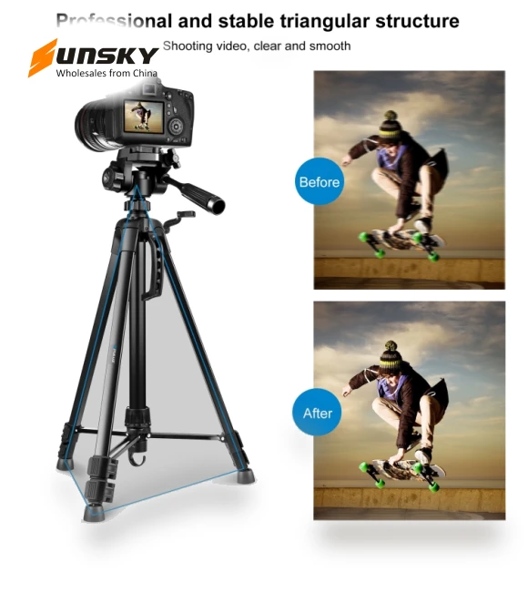 Aluminum Selfie Live Tripod Mount with Three-dimensional Head & Phone Clamp — Camera Supports, PULUZ