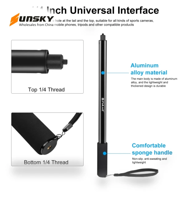 Metal Selfie Stick Monopod — Selfie Sticks, PULUZ