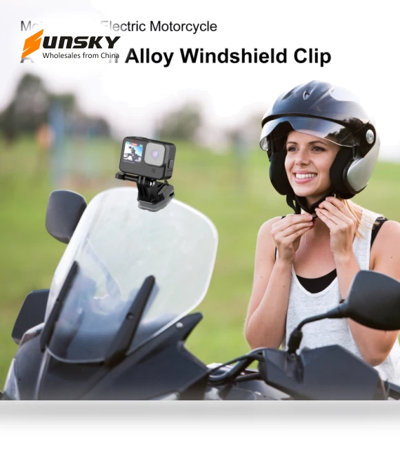 Motorcycle Windshield Action Camera Mount Clip — Camera Brackets, PULUZ