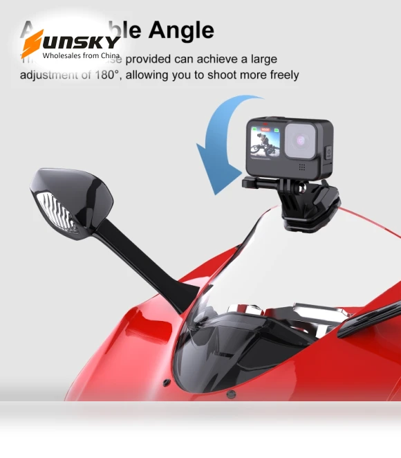 Motorcycle Windshield Action Camera Mount Clip — Camera Brackets, PULUZ