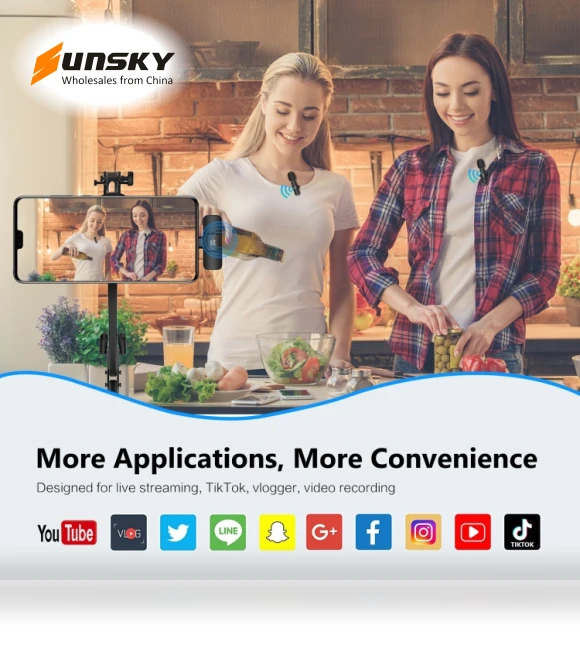 Wireless Lavalier Noise Reduction Reverb Microphones — Audio Capture Devices, PULUZ