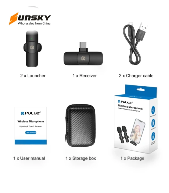 Wireless Lavalier Noise Reduction Reverb Microphones — Audio Capture Devices, PULUZ