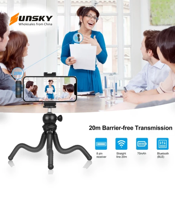 Wireless Lavalier Noise Reduction Reverb Microphones — Audio Capture Devices, PULUZ