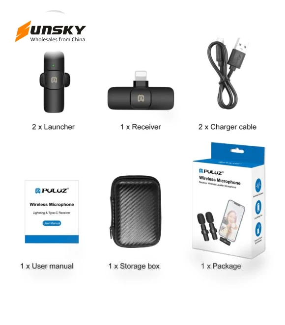 Wireless Lavalier Noise Reduction Reverb Microphones — Audio Capture Devices, PULUZ