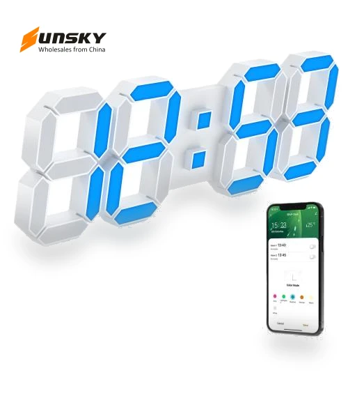 3D LED Wall Digital Color Clock — Alarms & Clocks