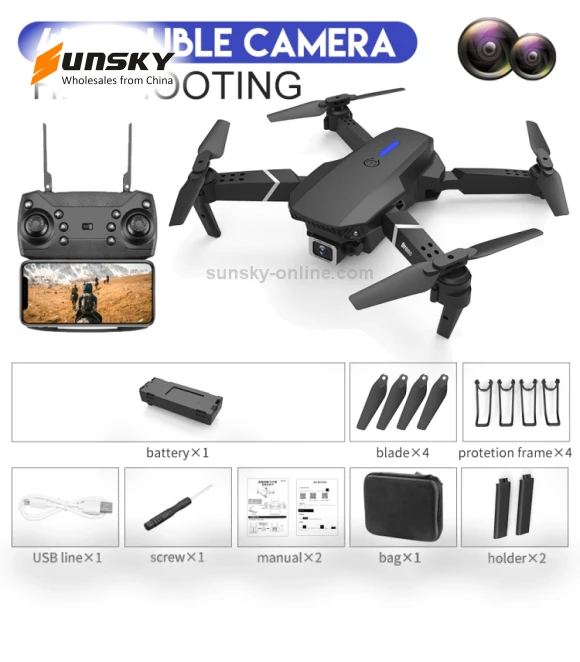 4K Double HD Camera Mini Foldable RC Quadcopter Drone — Drones