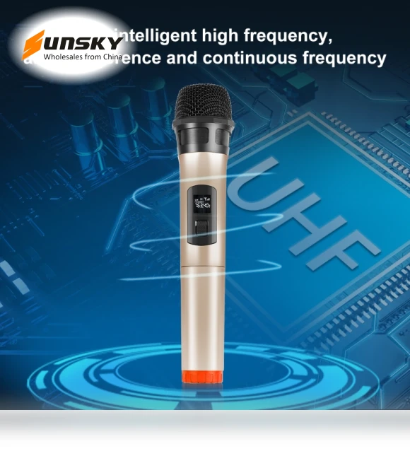 UHF Wireless Dynamic Microphone with LED Display — Dynamic, PULUZ