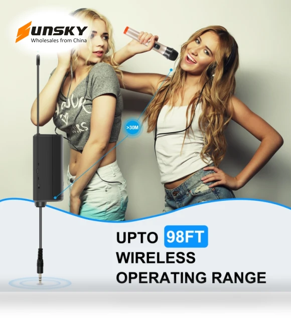 UHF Wireless Dynamic Microphone with LED Display — Dynamic, PULUZ
