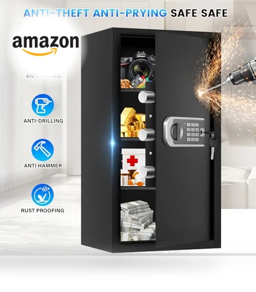 Large Fireproof Safe Box — Wall Safes, FOWORE