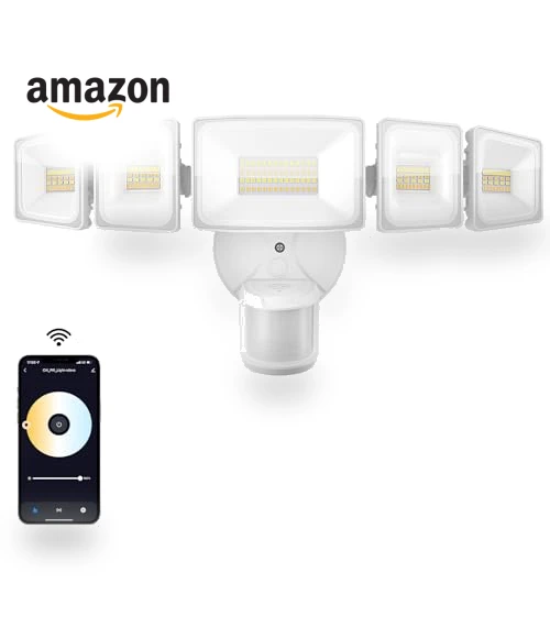 Smart LED Security Lights Motion Sensor Outdoor 5 Heads — Outdoor Security & Flood Lighting, Onforu