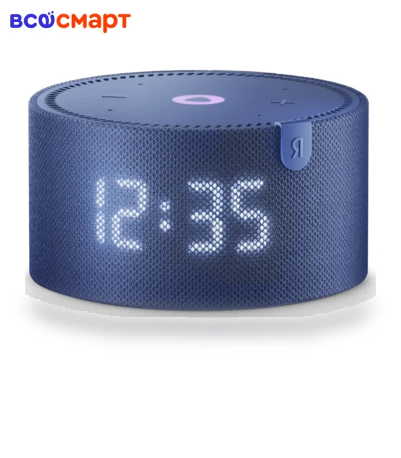 Smart Speaker Mini Plus with Clock, Blue — Portable Audio, Yandex