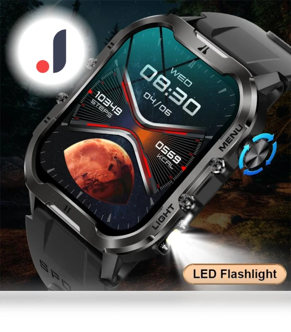 Military Smart Watch with Flashlight — Smartwatches, SACOSDING