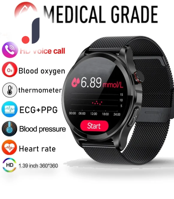 AMOLED Smart Watch with Body Temperature Monitoring — Smartwatches, Lucky Start