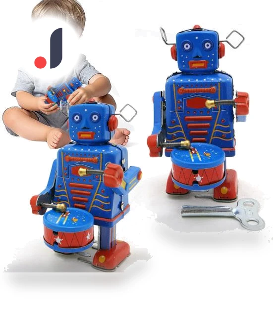 Vintage Wind-up Robot Drummer Toy — Wind-up Toys, EDC Toy