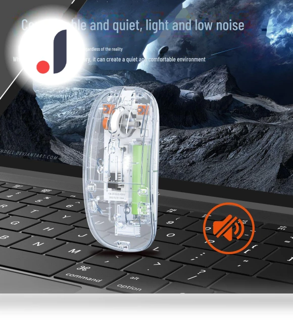 Transparent Silent Wireless Bluetooth Mouse with Rechargeable Feature for Laptops — Mouse Pads, Premium Choice