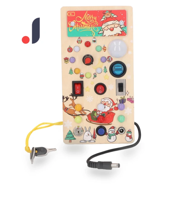 Wooden Light Switch Board with 8 LED Switches — Interactive Learning Devices, TOMTOP JMS