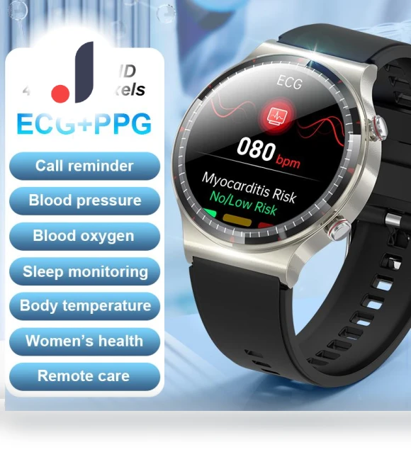 ECG 24H Heart Rate Blood Pressure Blood Oxygen Health Monitoring Smartwatch — Smartwatches, SACOSDING