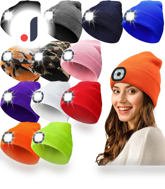 Rechargeable Knitted Beanie with LED Lighting — Beanies, Smart Mouse
