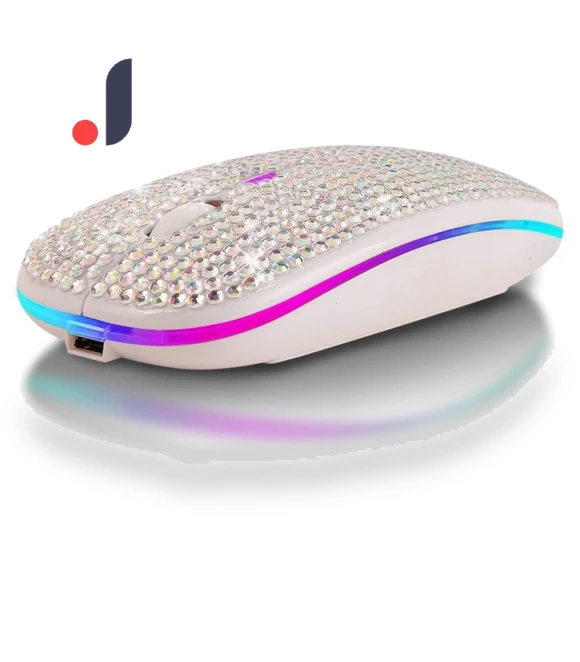 Rechargeable Silent Bluetooth Mouse with Diamond Inlay — Mouse Pads, Queen mall