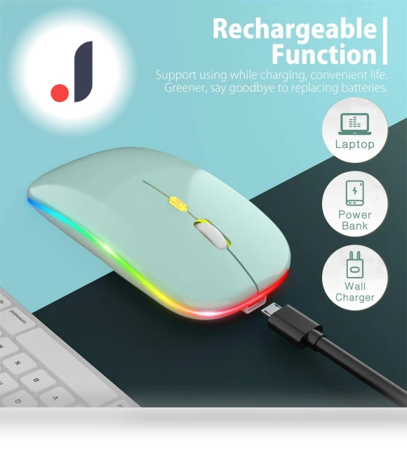 Rechargeable Ultra-Thin Silent LED Wireless Mouse — Mouse Pads, Ximalaya