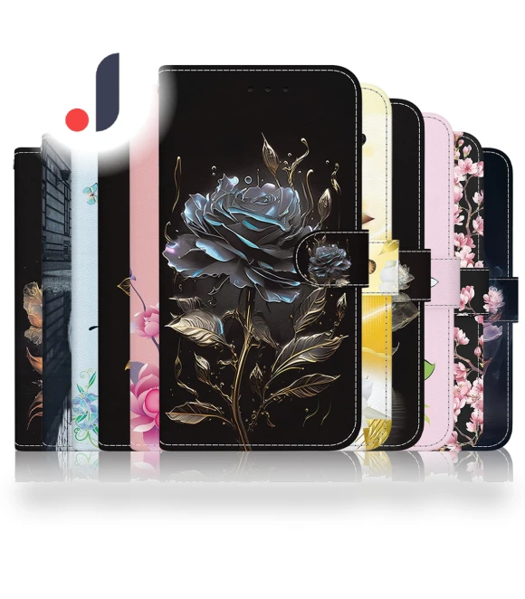 Wallet Book with Fashionable Artificial Leather Pictures — Protective Covers, Best Phone Cases