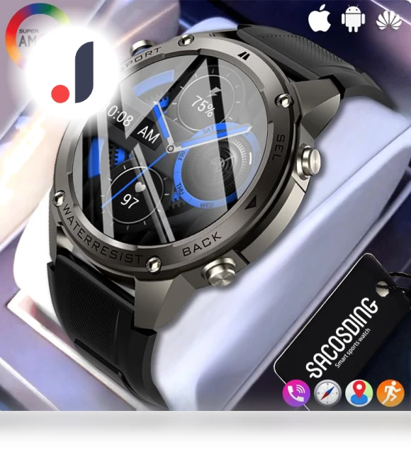 Amoled 1.43-inch Screen Smart Watch with Real GPS — Smartwatches, SACOSDING