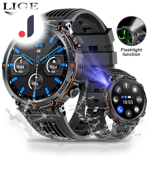 Men's Smart Watch with LED Flashlight — Smartwatches, LIGE