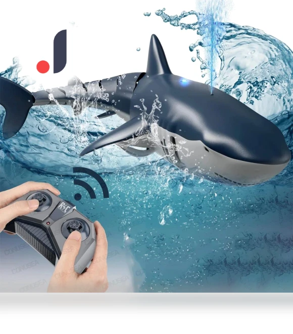 Remote Control Shark Spray Water Toy — Aquatic Vehicles, JJRC