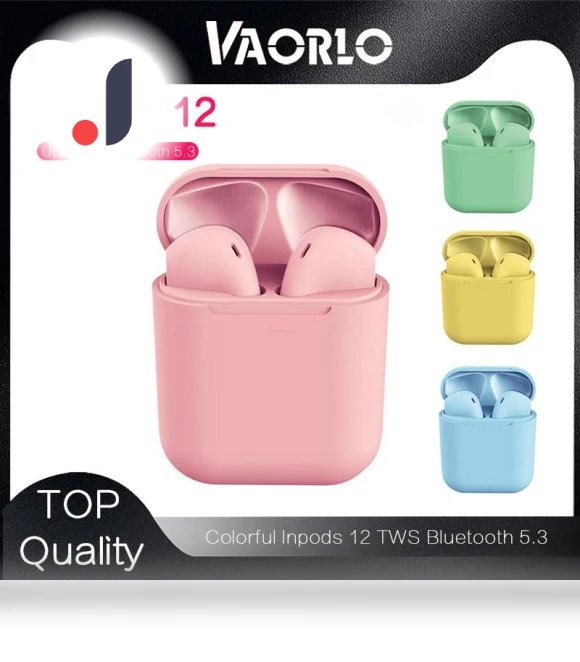 Inpods 12 TWS Bluetooth 5.3 Wireless Earbuds — In-Ear Headphones, VAORLO