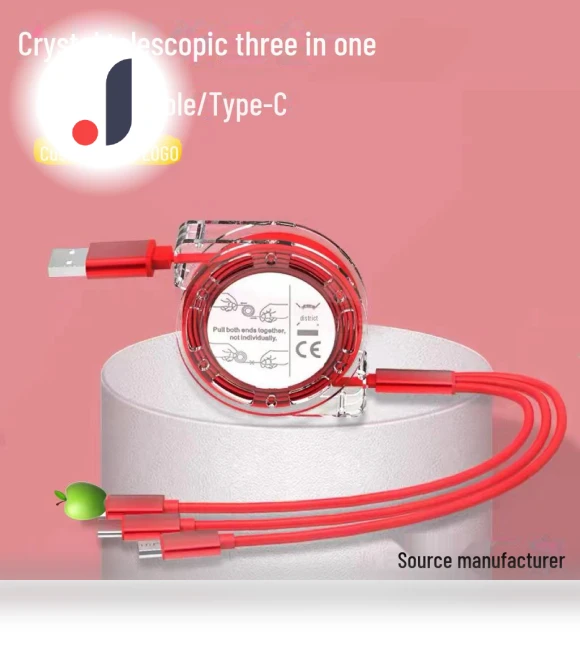 Crystal One-to-Three Retractable Fast Charging Cable — Chargers, AI Supermarket