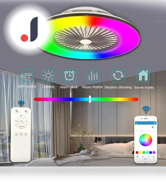Smart Ceiling Fan with LED Light — Ceiling Fans, Rainbow Rain