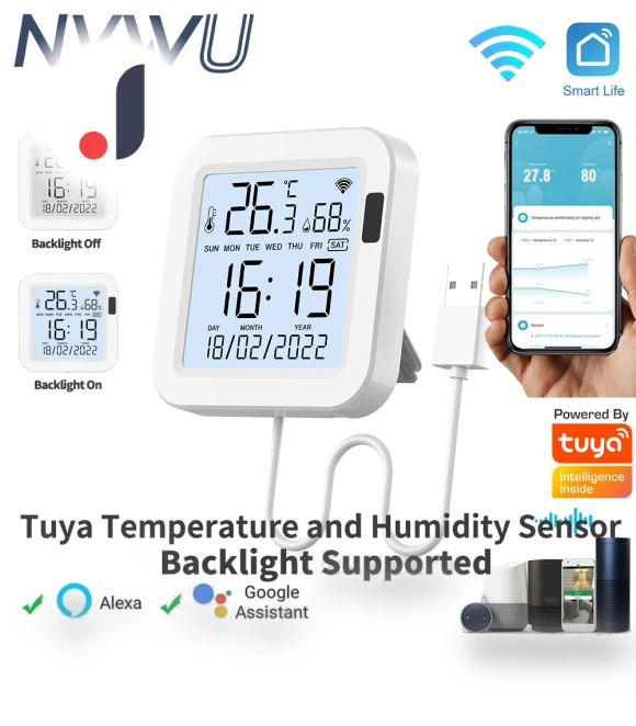 Smart Temperature and Humidity Sensor with Backlight — Home Climate Control, HIMO Group