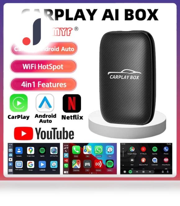 4 in 1 Smart Carplay AI Box Wireless Adapter — Stereo Receivers, Dream Garage