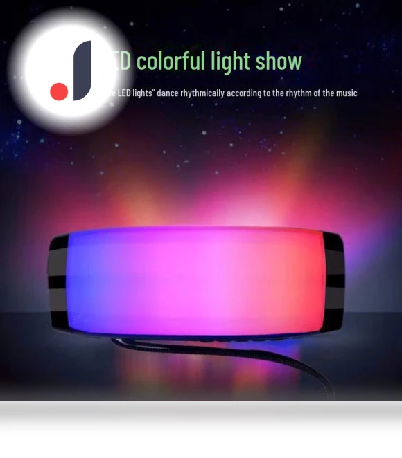 Bluetooth Speaker with LED Lighting — Portable Audio, AI Supermarket