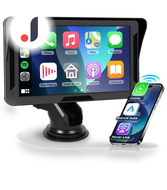 Portable Car Radio with Wireless CarPlay and Android Auto — Stereo Receivers, Hodozzy